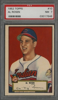 1952 Topps #10 Al Rosen, Red Back - PSA NM 7